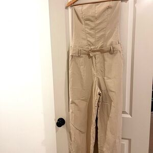 Zara corset Strapless Jumpsuit wide leg